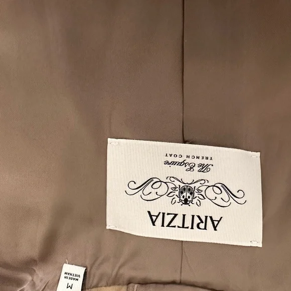 Aritzia Cropped Khaki Double-Breasted Trench Jacket - Picture 4 of 5